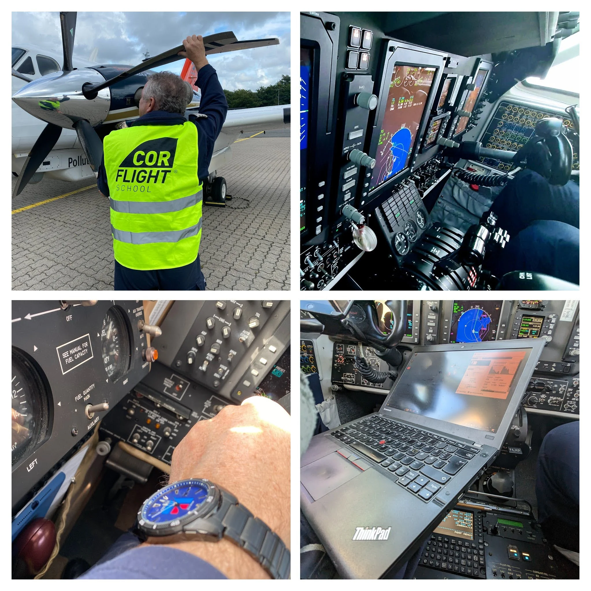 A collage of aviation-related images